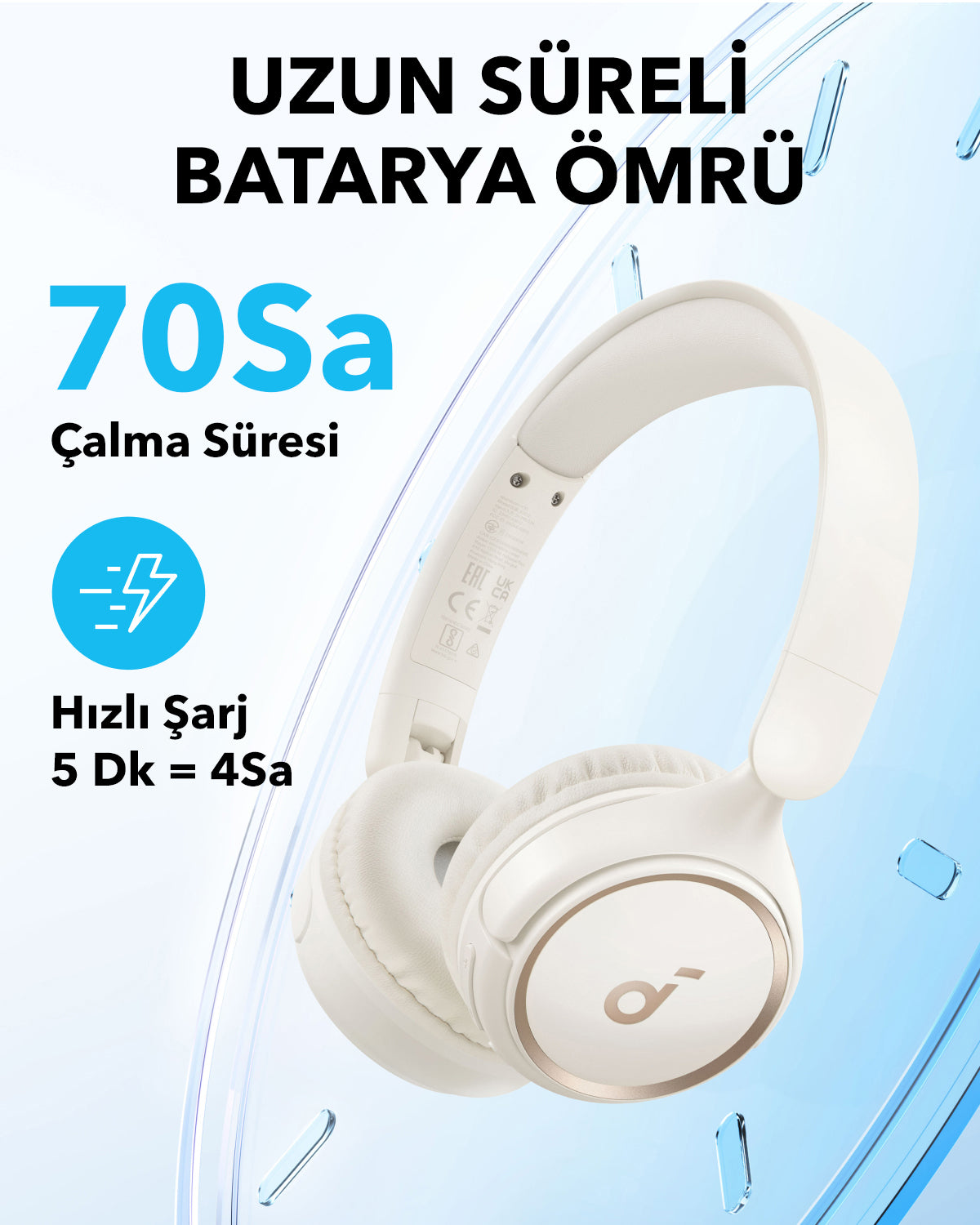Anker Soundcore H30i Kulak Üstü Bluetooth Kulaklık - Beyaz