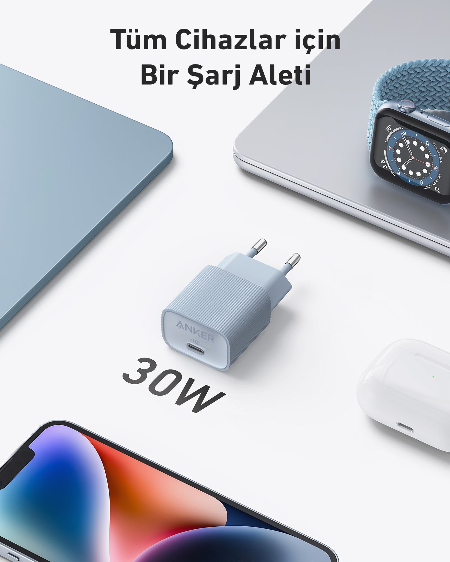 Anker Nano USB-C Duvar Şarj Cihazı (30W) Yeşil