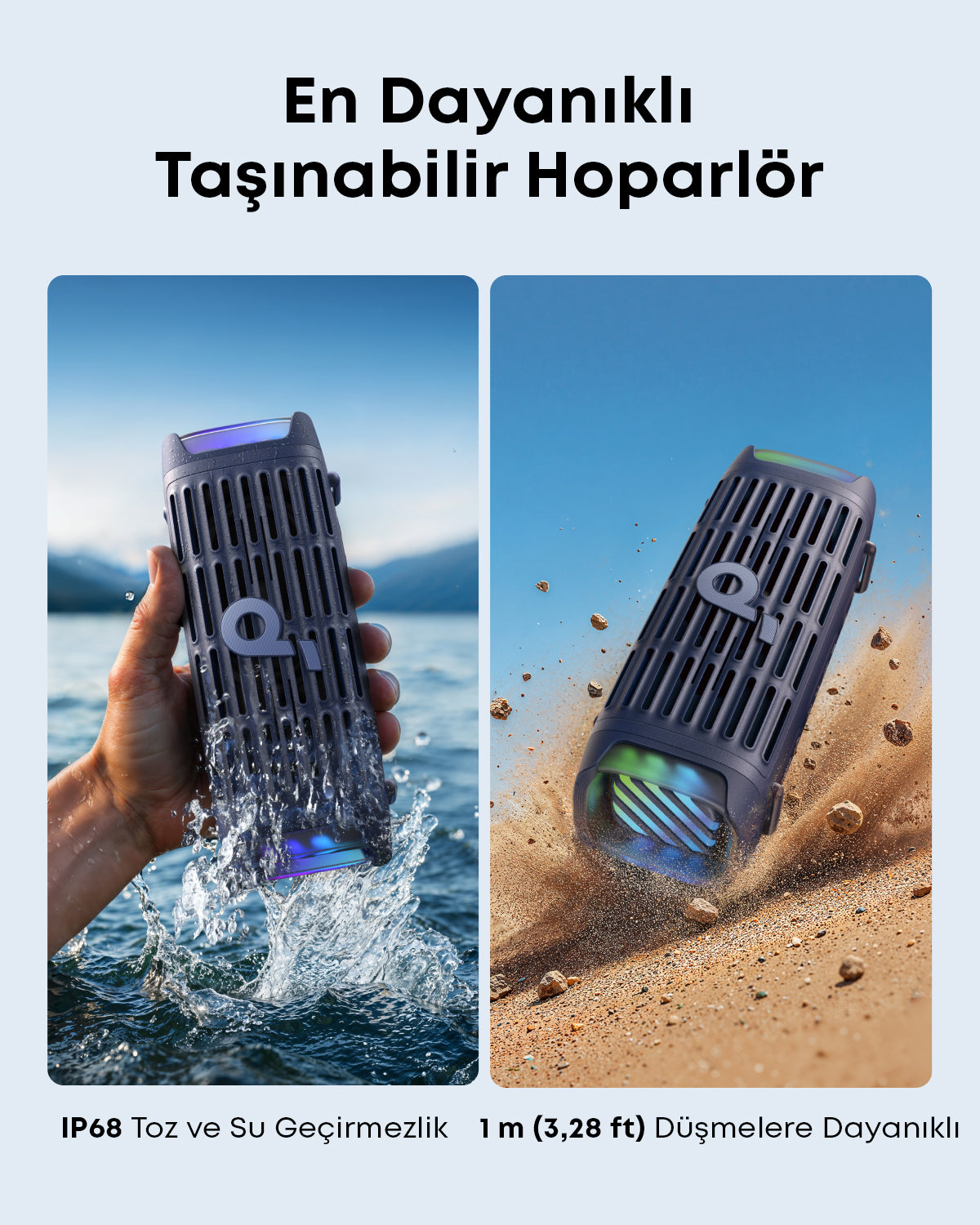 Anker Soundcore Boom 3i Taşınabilir Dış Mekan Bluetooth Hoparlör - Mavi