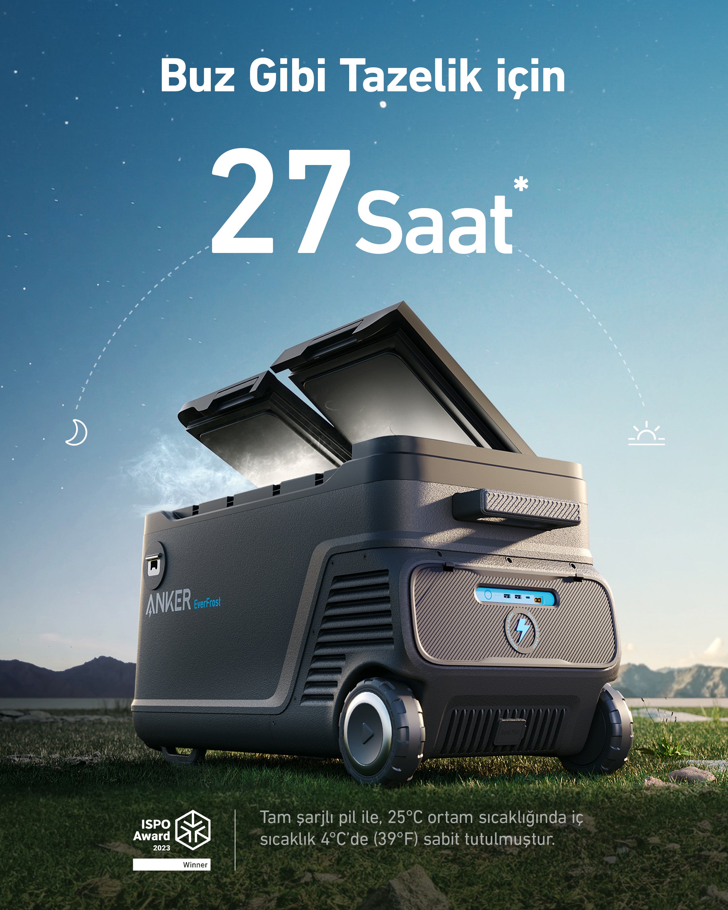 Anker SOLIX EverFrost Cooler Çift Bölmeli Akülü Outdoor Kompresörlü Taşınabilir Buzdolabı 50 / 53L 299Wh Pil