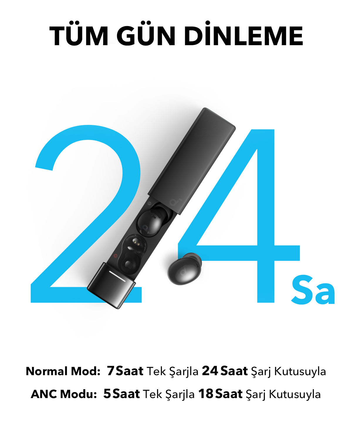 Anker Soundcore A30i Kablosuz Bluetooth Kulaklık - Siyah