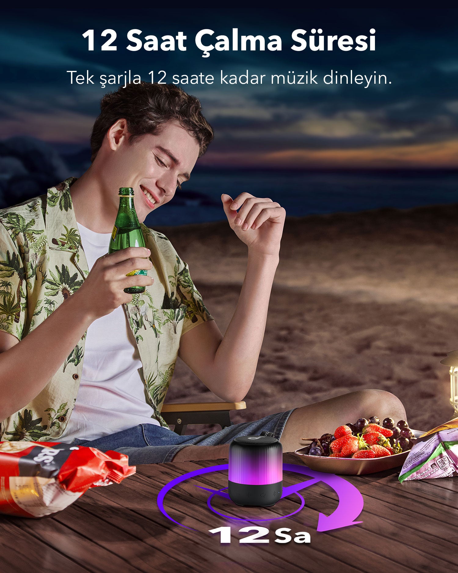 Anker Soundcore Glow Mini Taşınabilir Hoparlör - Siyah