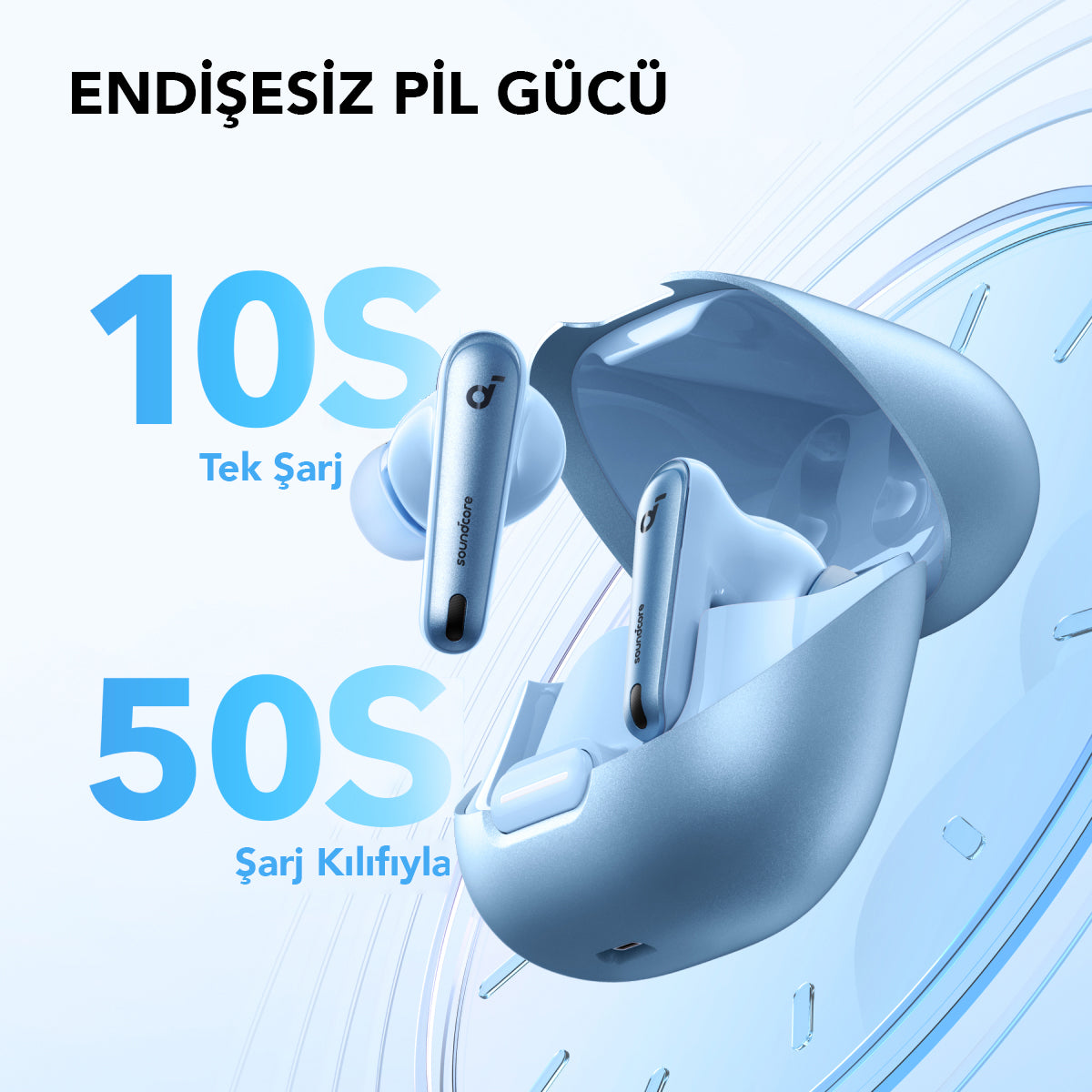 Anker Soundcore Liberty 4 NC In-Ear Bluetooth Headphones - Light Blue
