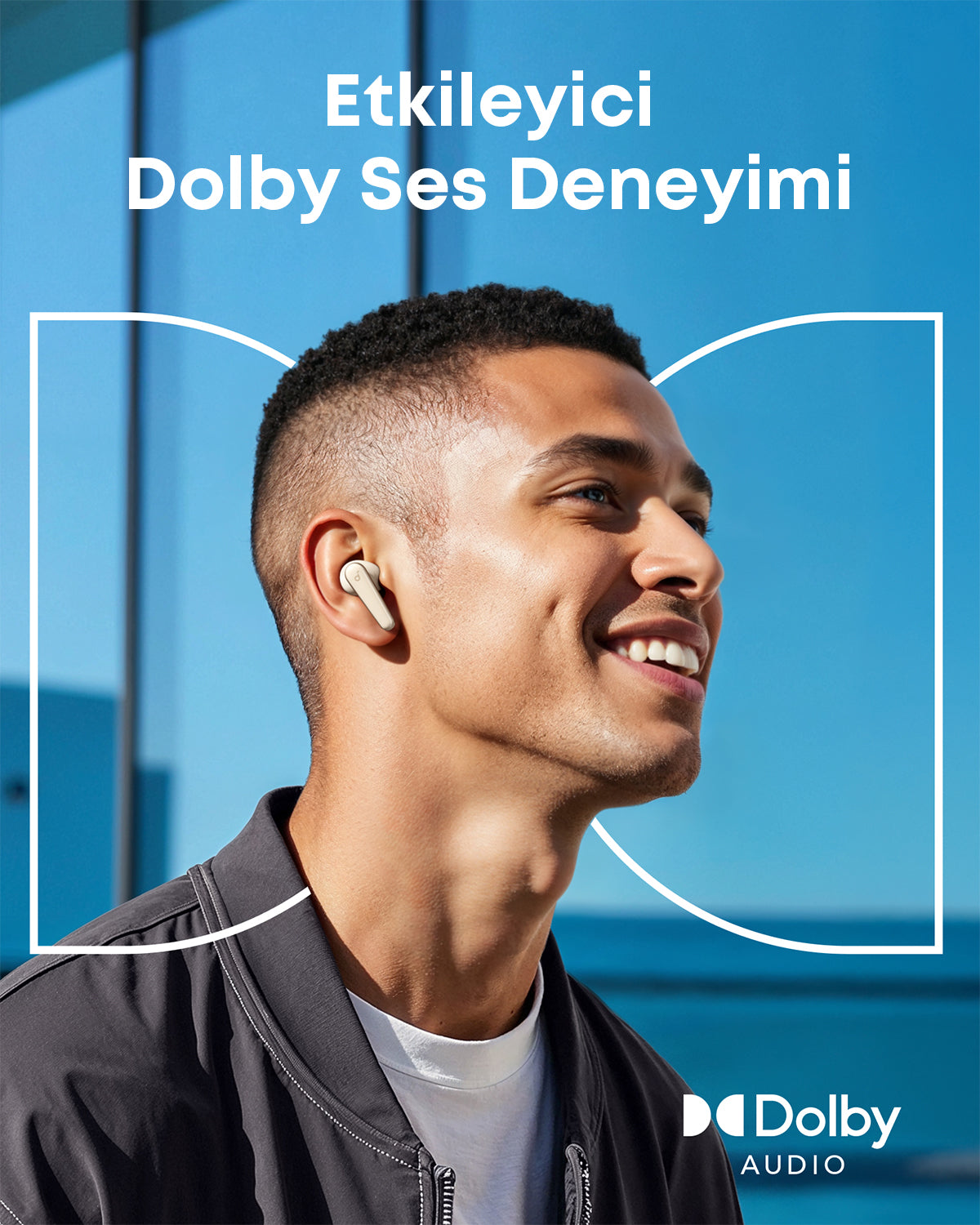 Dolby Audio Noise Cancelling In-Ear Headphones - Peach Pink