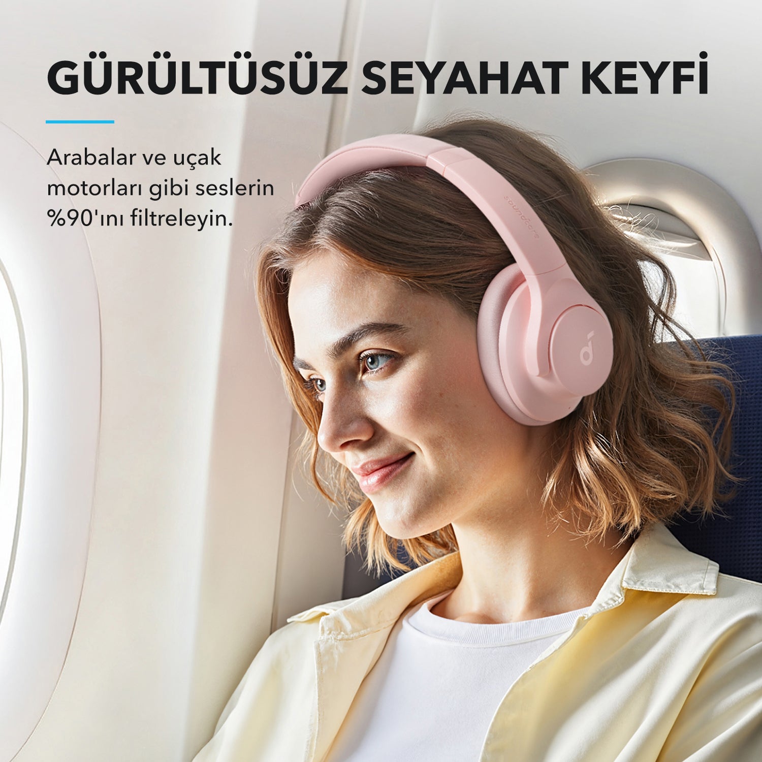 Anker Soundcore Q20i Kulak Üstü Bluetooth Kulaklık - Pembe