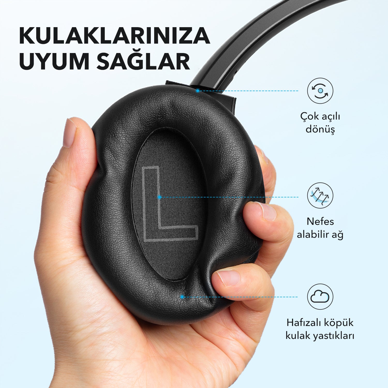 Anker Soundcore Q21i NC Kulak Üstü Bluetooth Kulaklık - Siyah