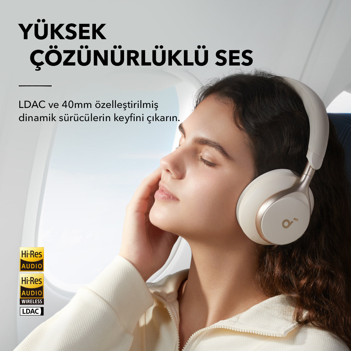 Anker Soundcore Space One On-Ear Bluetooth Headphones - Sky Blue