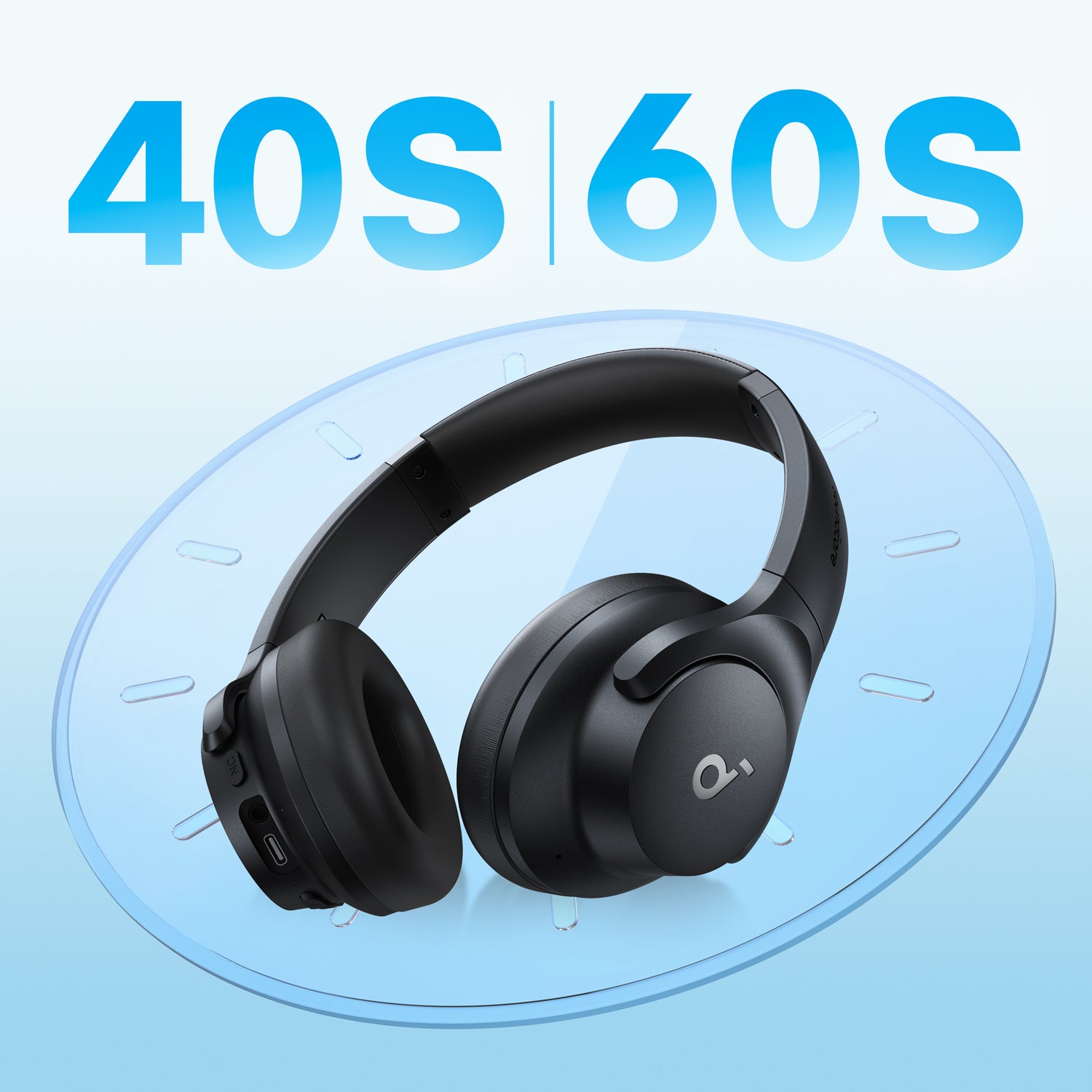 Anker Soundcore Q20i On-Ear Bluetooth Headphones Black