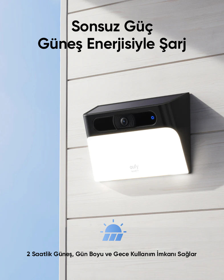 Anker eufy security 2K Solar Duvar Lambalı Güvenlik Kamerası S120