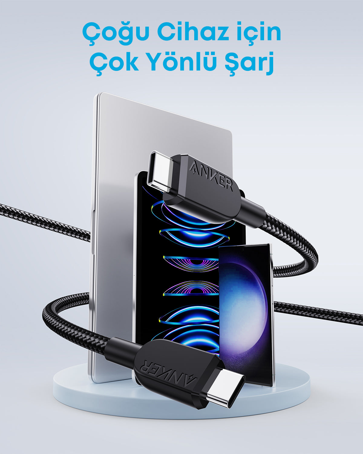Anker 310 USB-C to USB-C 1m 240w Örgülü Kablo - Siyah