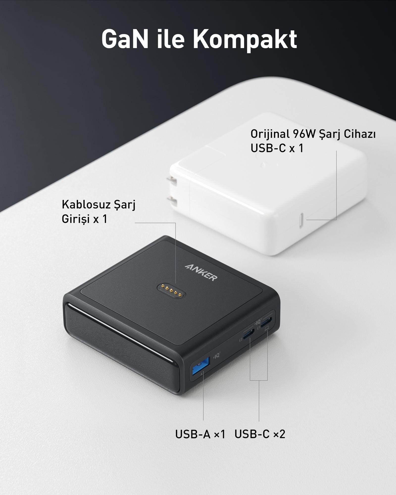 Anker Prime Powerbank Uyumlu Anker 100W Şarj Tabanı