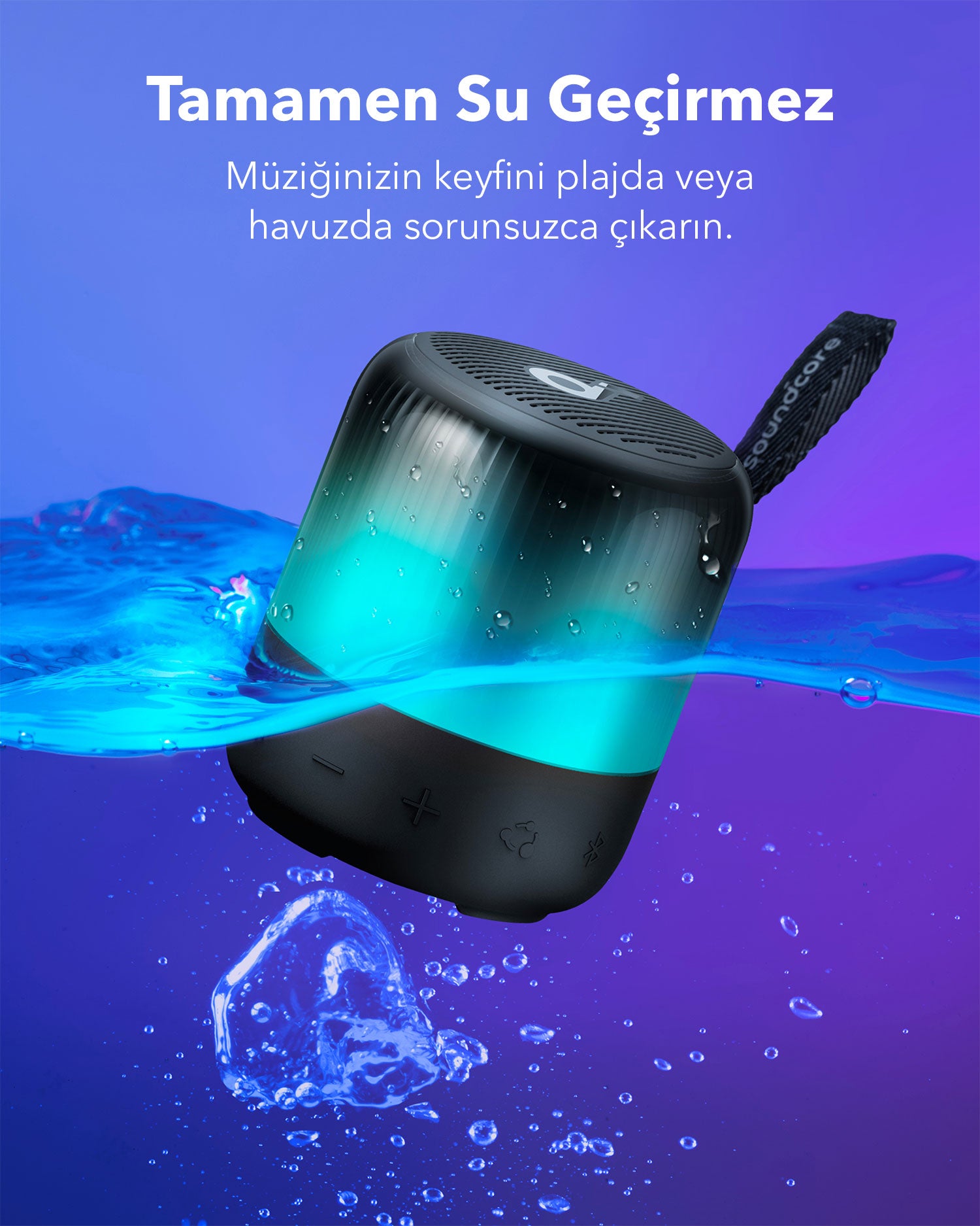 Anker Soundcore Glow Mini Taşınabilir Hoparlör - Mavi