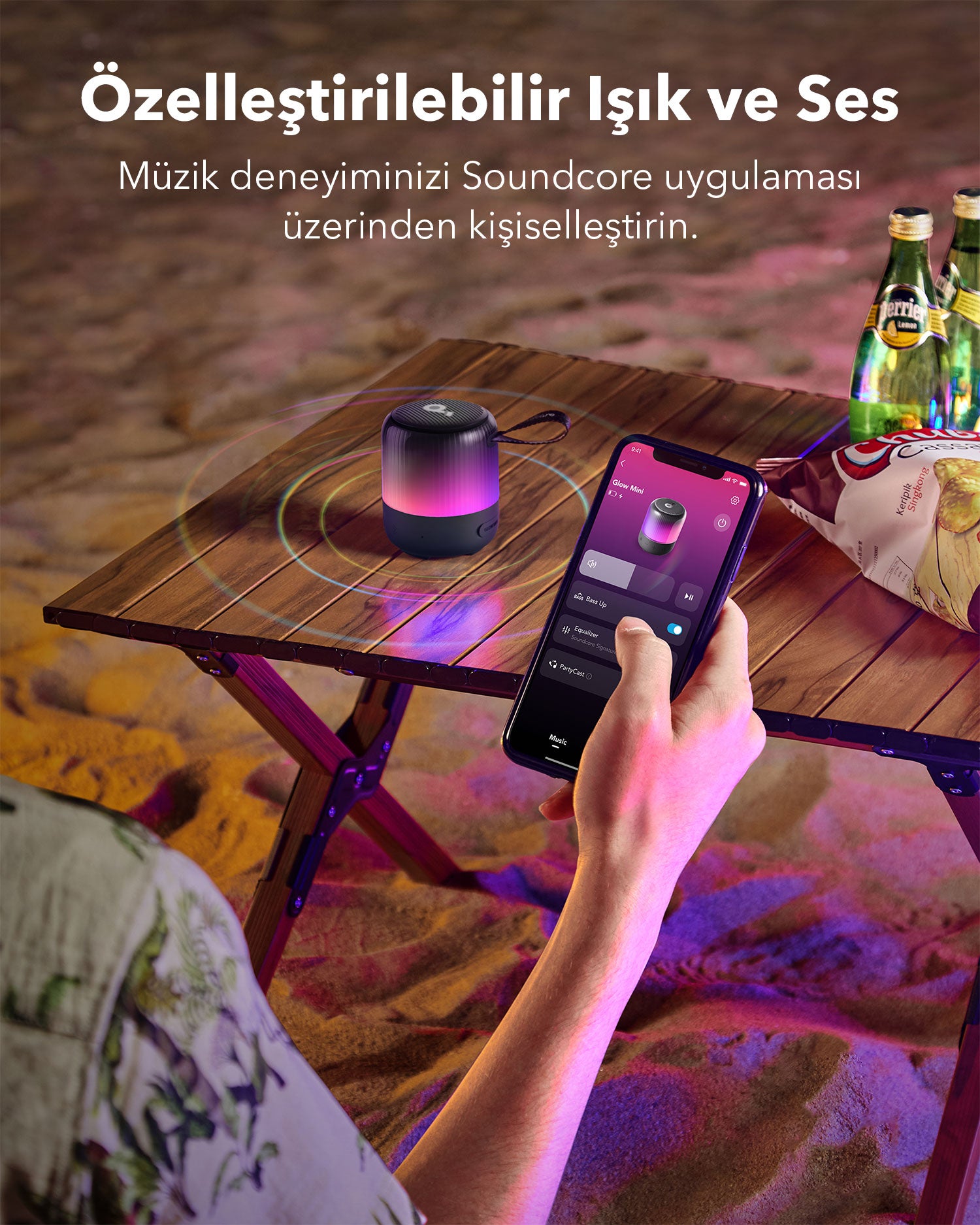 Anker Soundcore Glow Mini Taşınabilir Hoparlör - Kırmızı