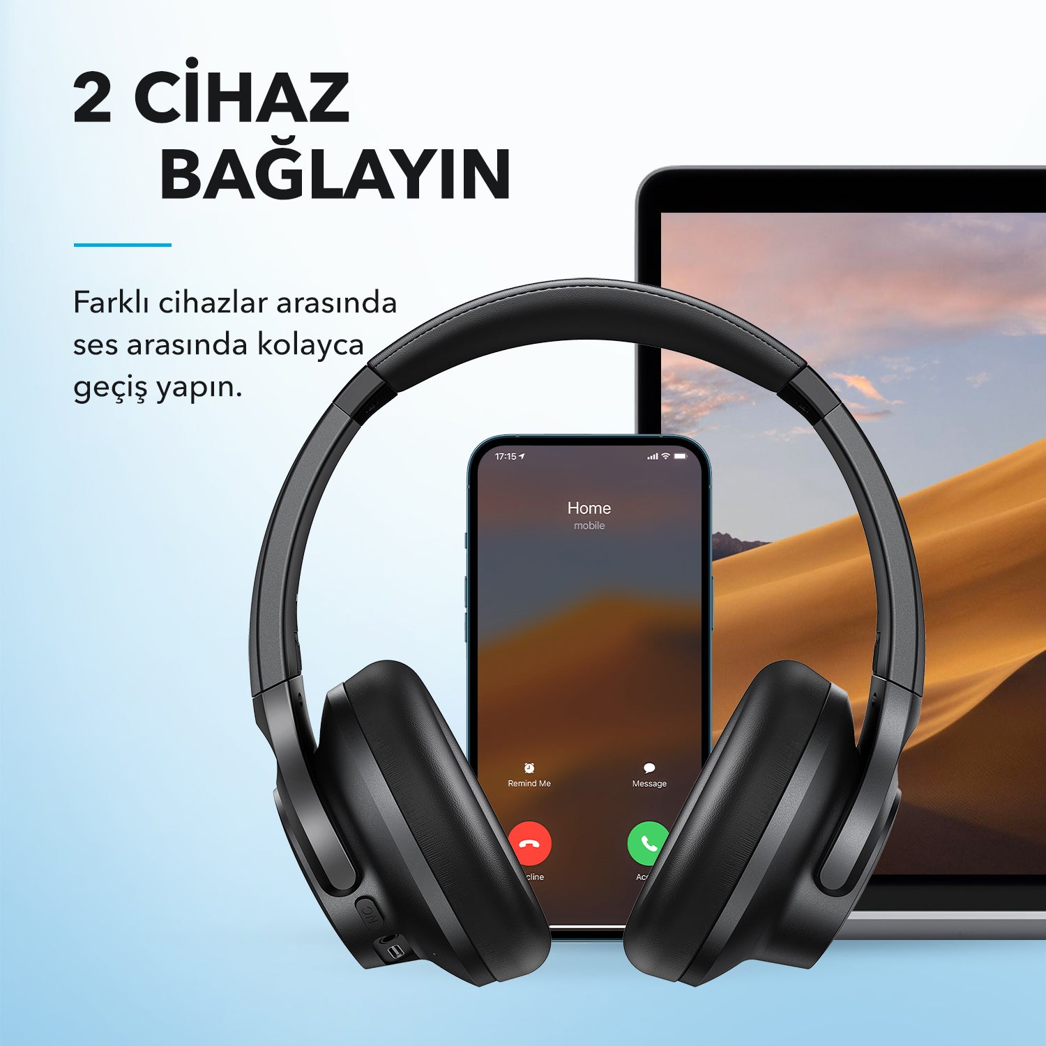 Anker Soundcore Q21i NC Kulak Üstü Bluetooth Kulaklık - Siyah