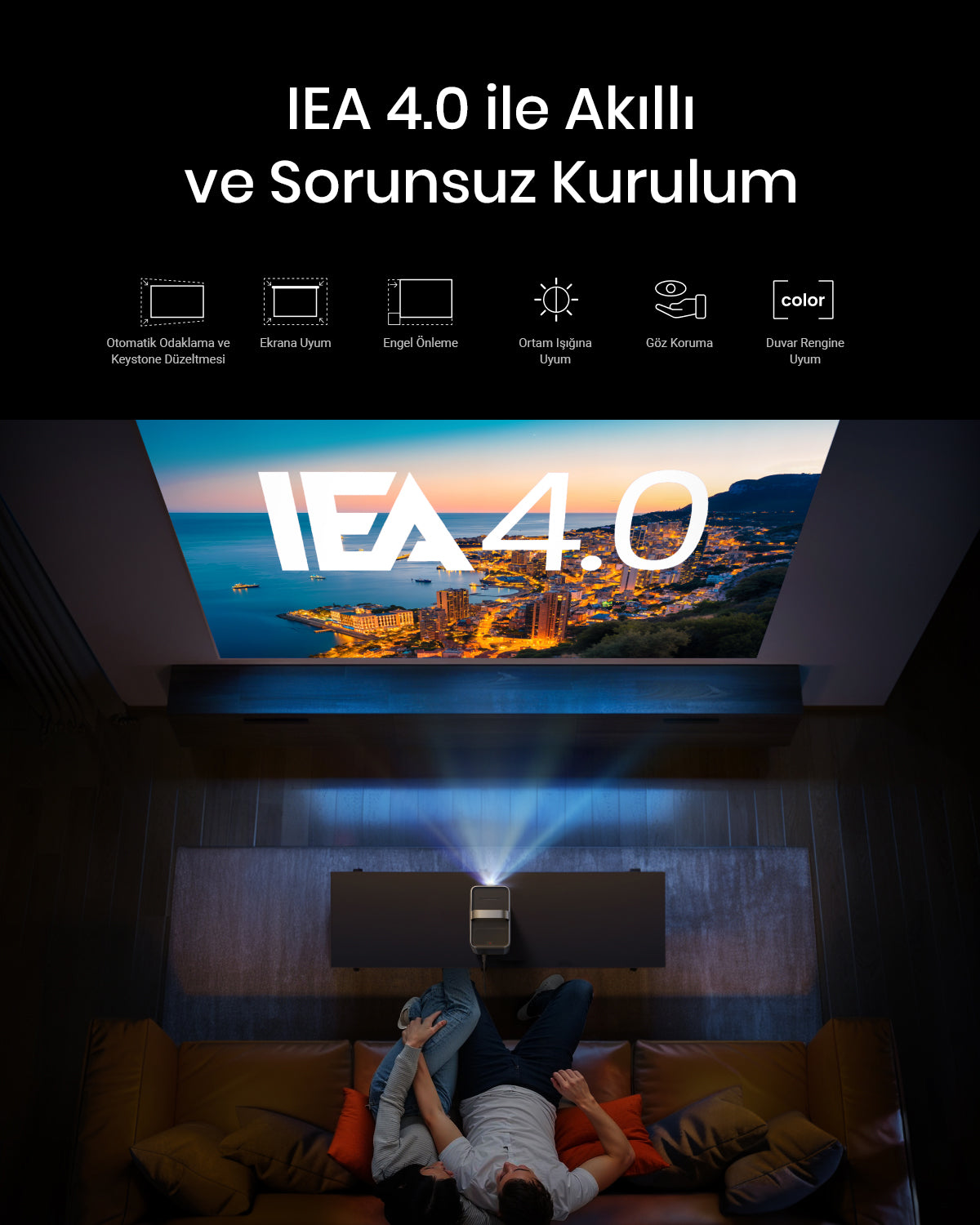 Anker Nebula Cosmos Laser 4K SE Google TV'li Dolby Vision Projeksiyon Cihazı