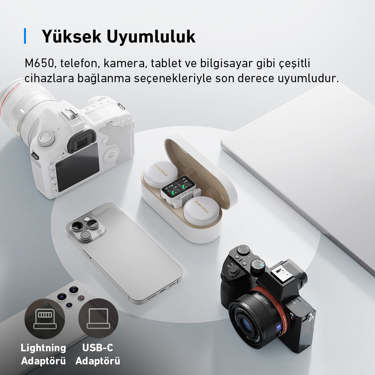 AnkerWork M650 Wireless Mikrofon - Beyaz