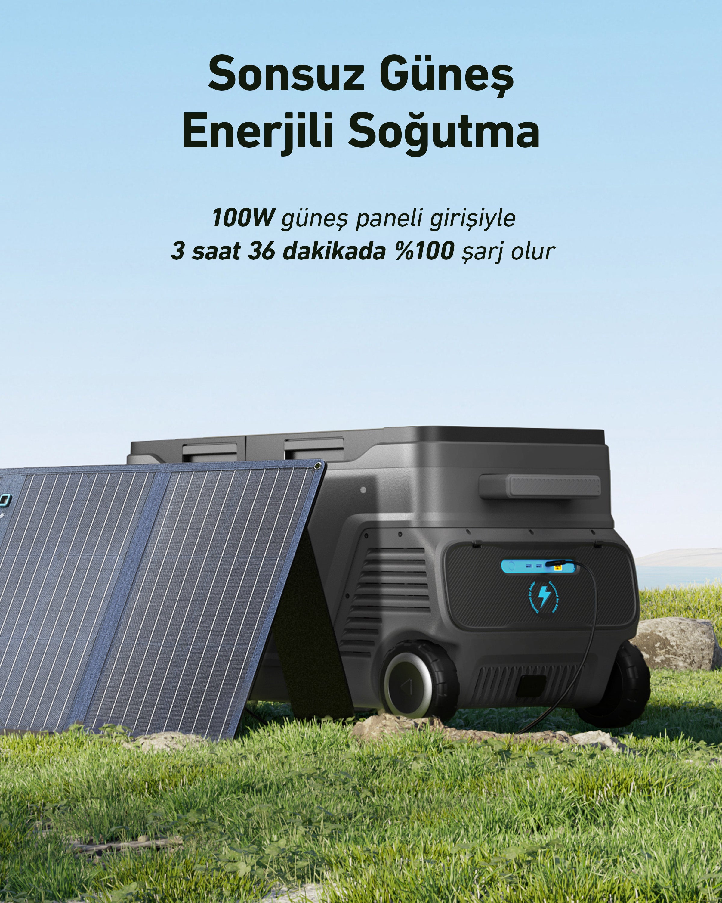 Anker SOLIX EverFrost Cooler Çift Bölmeli Akülü Outdoor Kompresörlü Taşınabilir Buzdolabı 50 / 53L 299Wh Pil