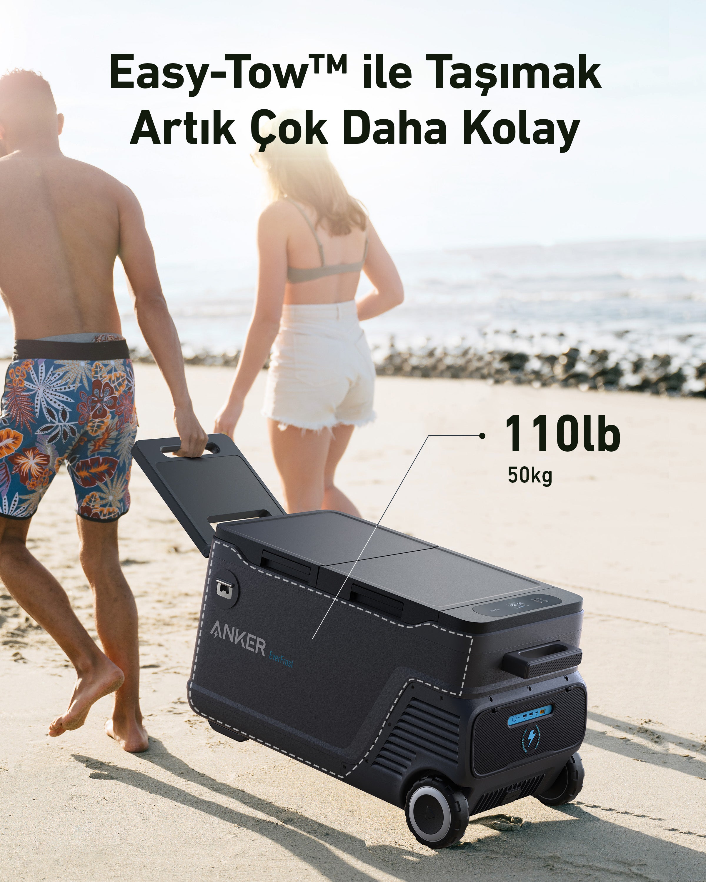 Anker SOLIX EverFrost Cooler Çift Bölmeli Akülü Outdoor Kompresörlü Taşınabilir Buzdolabı 50 / 53L 299Wh Pil