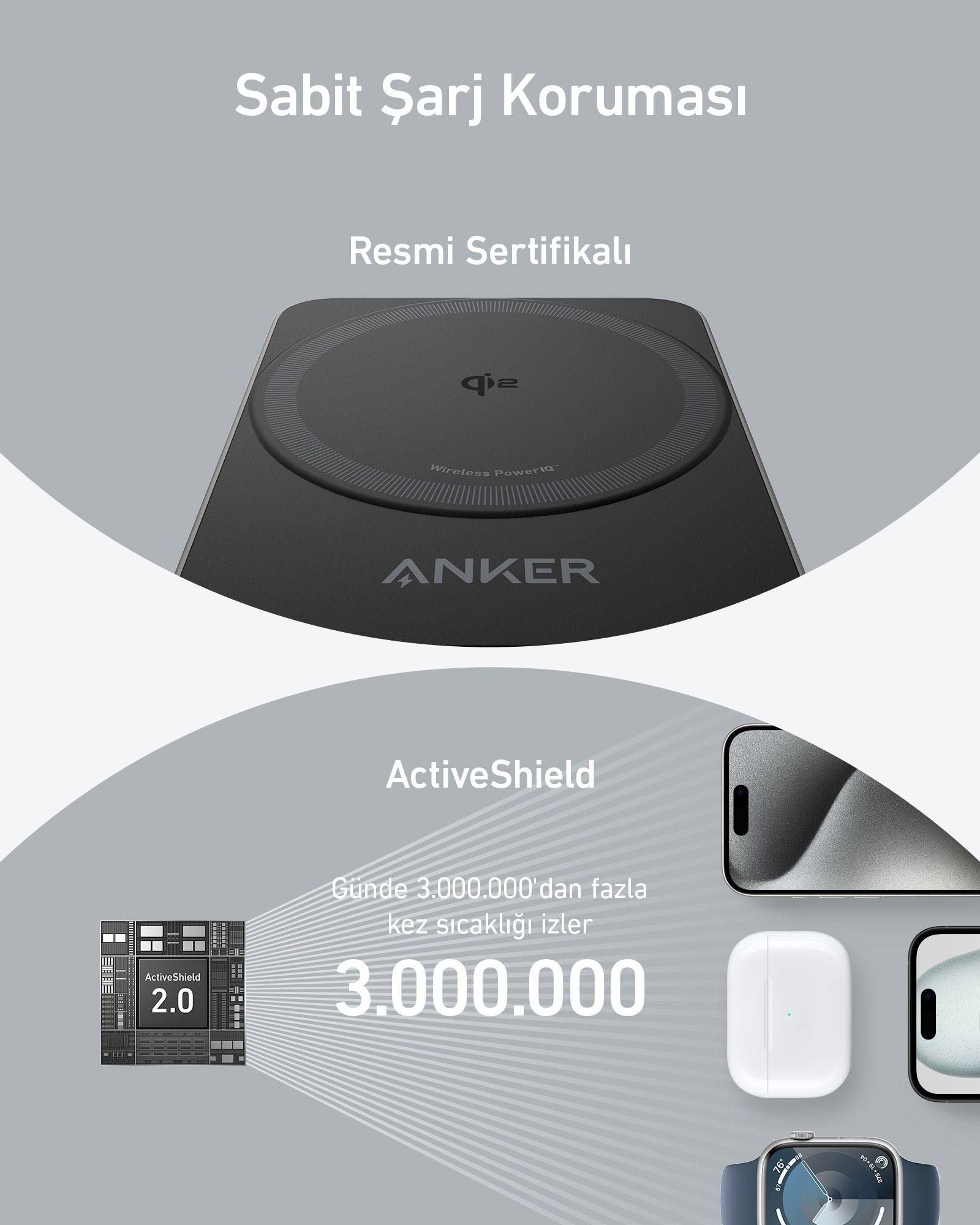 Anker MagGo Wireless Charging Station (Foldable 3 in 1) - Black