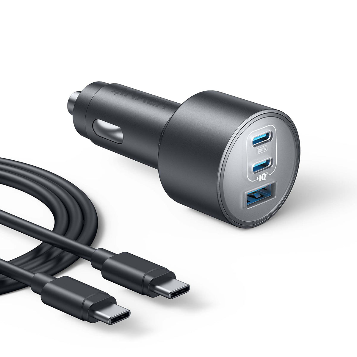 Anker 167.5W 3 Portlu Araç Şarj Cihazı + 1m Type-C Kablo