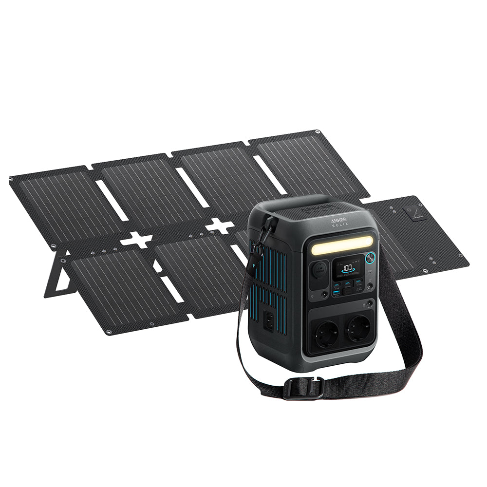 Anker SOLIX C300X AC Taşınabilir Güç Kaynağı + PS60 Taşınabilir Güneş Paneli