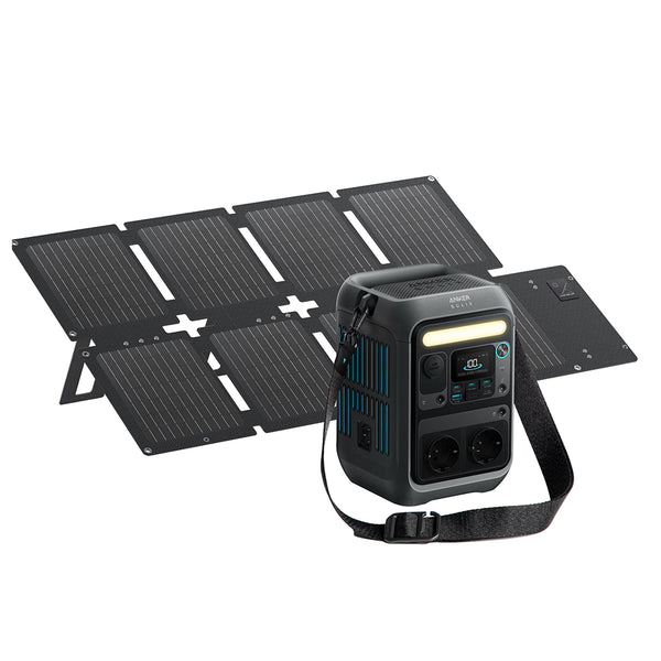 Anker SOLIX C300X AC Taşınabilir Güç Kaynağı + PS60 Taşınabilir Güneş Paneli