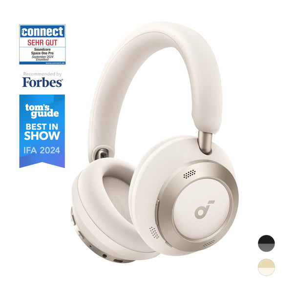 Anker Soundcore Space One Pro Foldable On-Ear Bluetooth Headphones - Cream