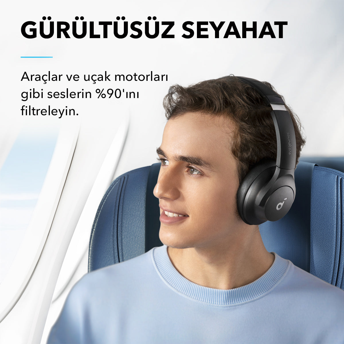 Anker Soundcore Q20i On-Ear Bluetooth Headphones Blue