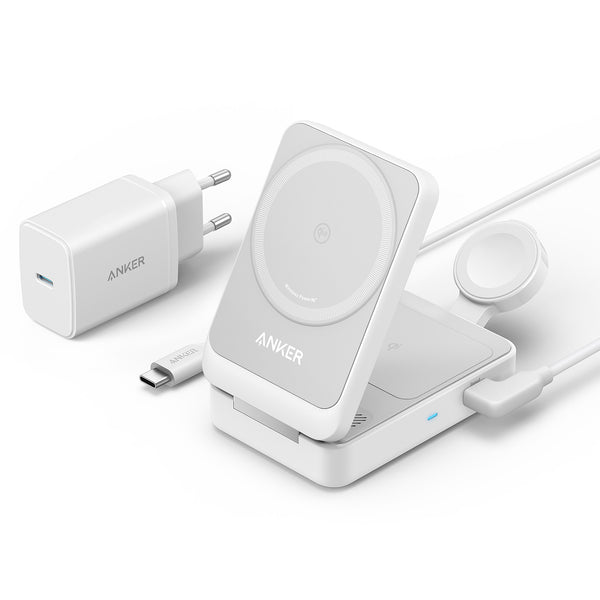 Anker MagGo Wireless Charging Station (Foldable 3 in 1) - White