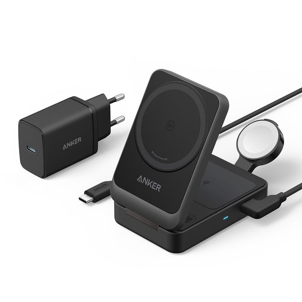 Anker MagGo Wireless Charging Station (Foldable 3 in 1) - Black