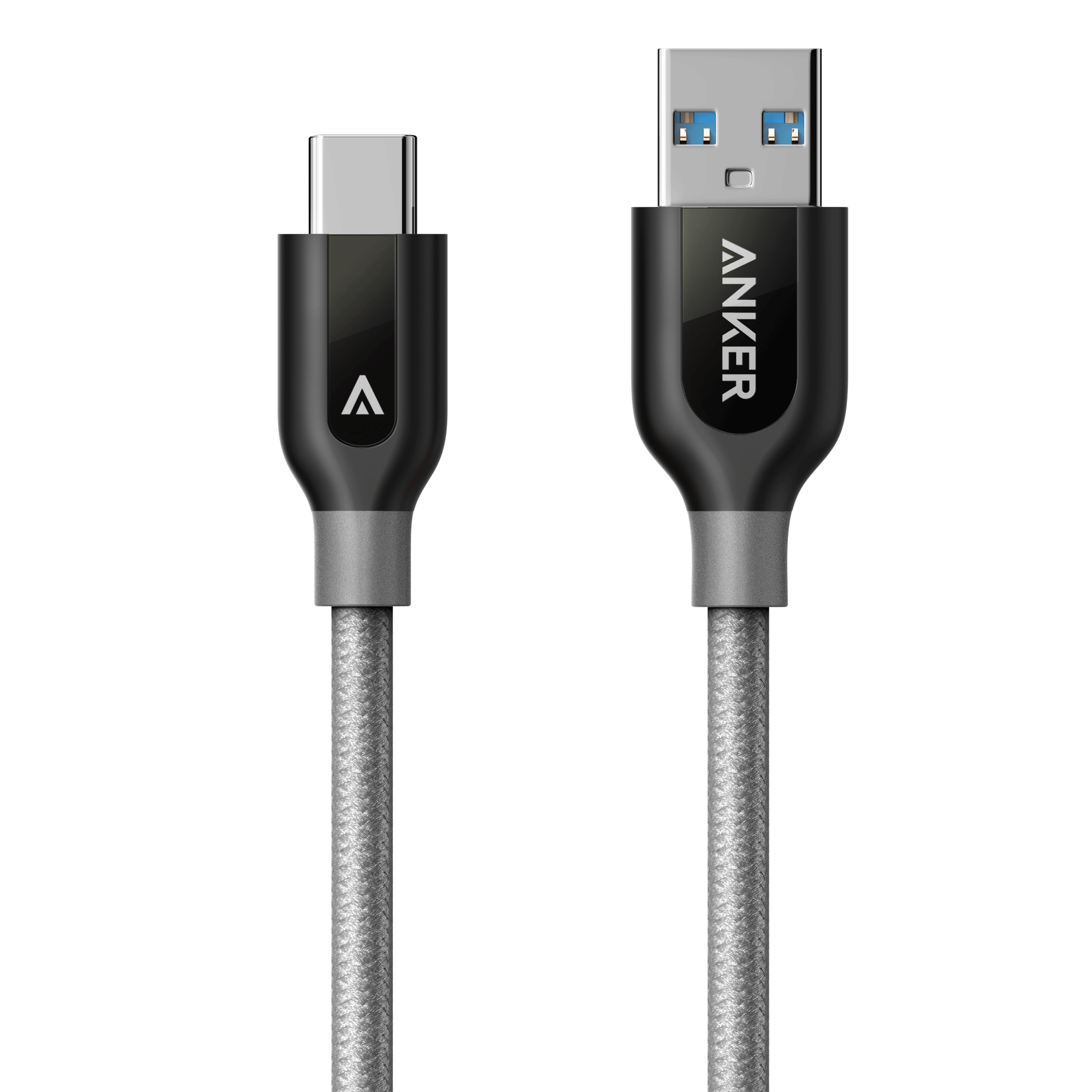 Anker Powerline+ USB Type C USB 3.0 Braided Charge/Data Cable 0.9 Meter - Gray - With Carrying Bag