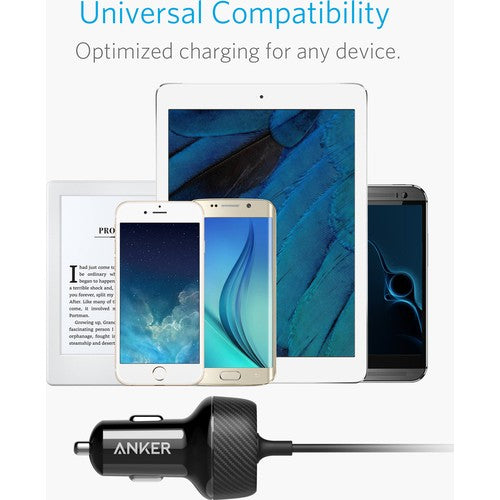Anker PowerDrive 2 Elite 24W 2-Port Dahili Apple iPhone Lightning Kablolu Araç Şarjı - Anker-TR