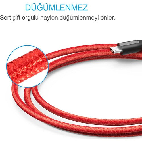 Anker Powerline+ Micro USB Braided Charge/Data Cable 1.8 Meter- Red