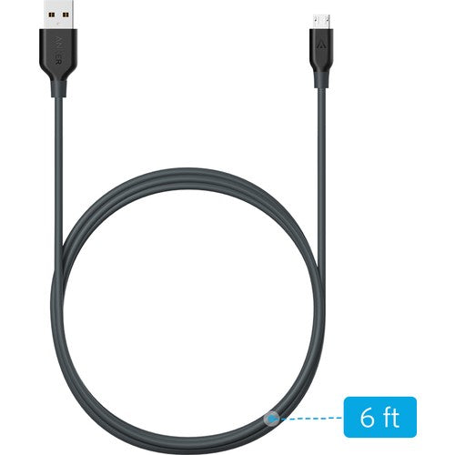 Anker PowerLine Micro USB Charging/Data Cable 0.9 Meter Gray