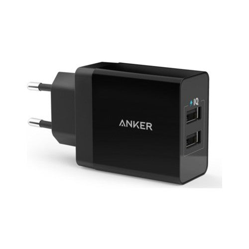 Anker PowerPort 2 24W Travel Charger Adapter - Black