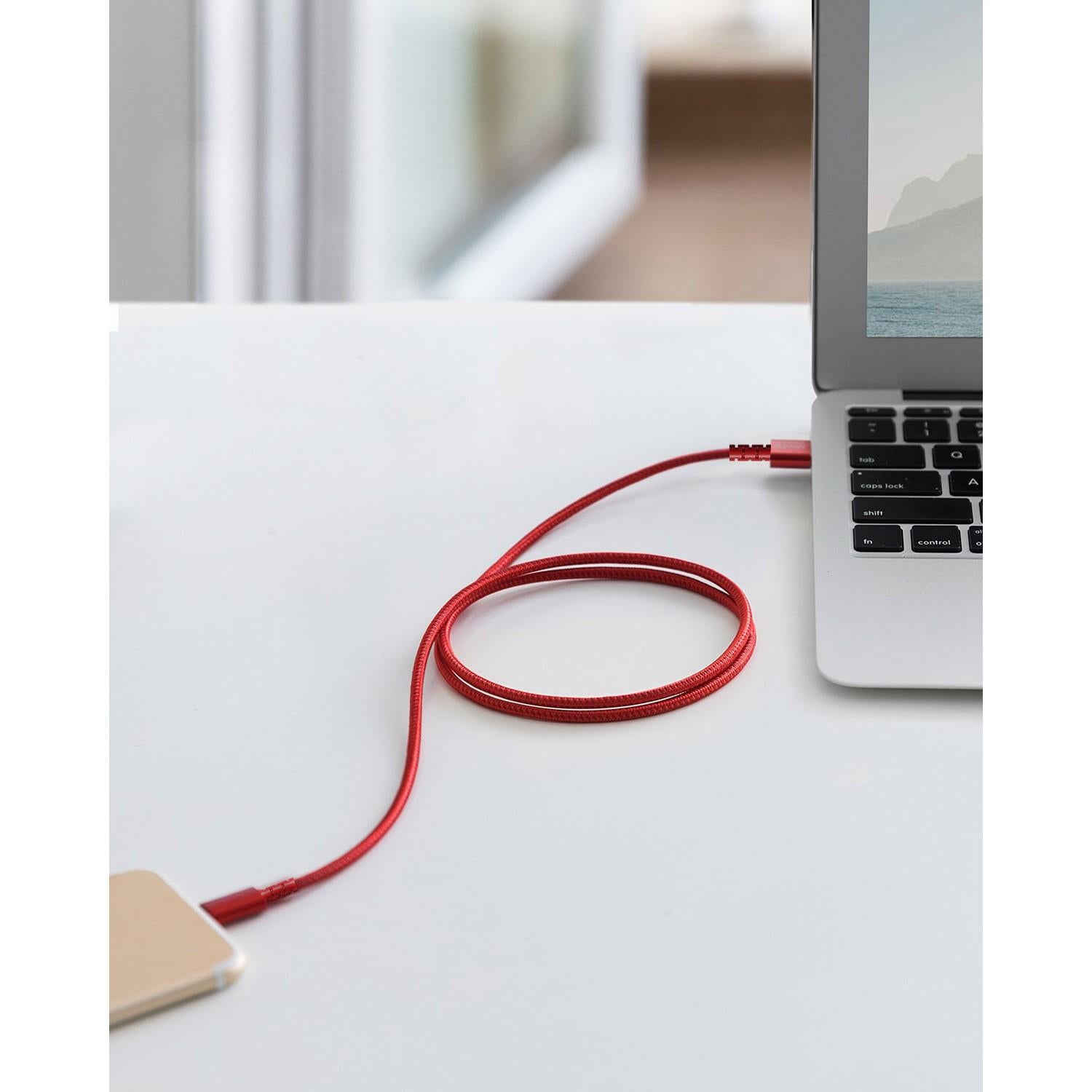 Anker PowerLine Select+ Apple Lightning 0.9 Meter USB Data/Charging Cable - Red - MFI Licensed