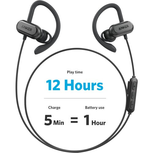 Anker Soundcore Spirit X 5.0 Wireless Bluetooth Sports Headphones - IPX7 Water Resistance - Up to 12 Hours of Charge - Black