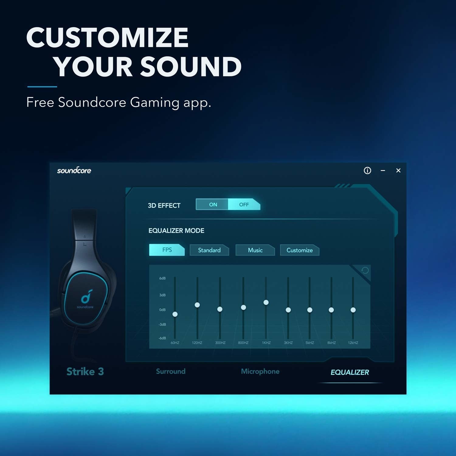 Anker SoundCore Strike 3 7.1 Surround USB Oyuncu Kulaklığı - Siyah - Anker-TR